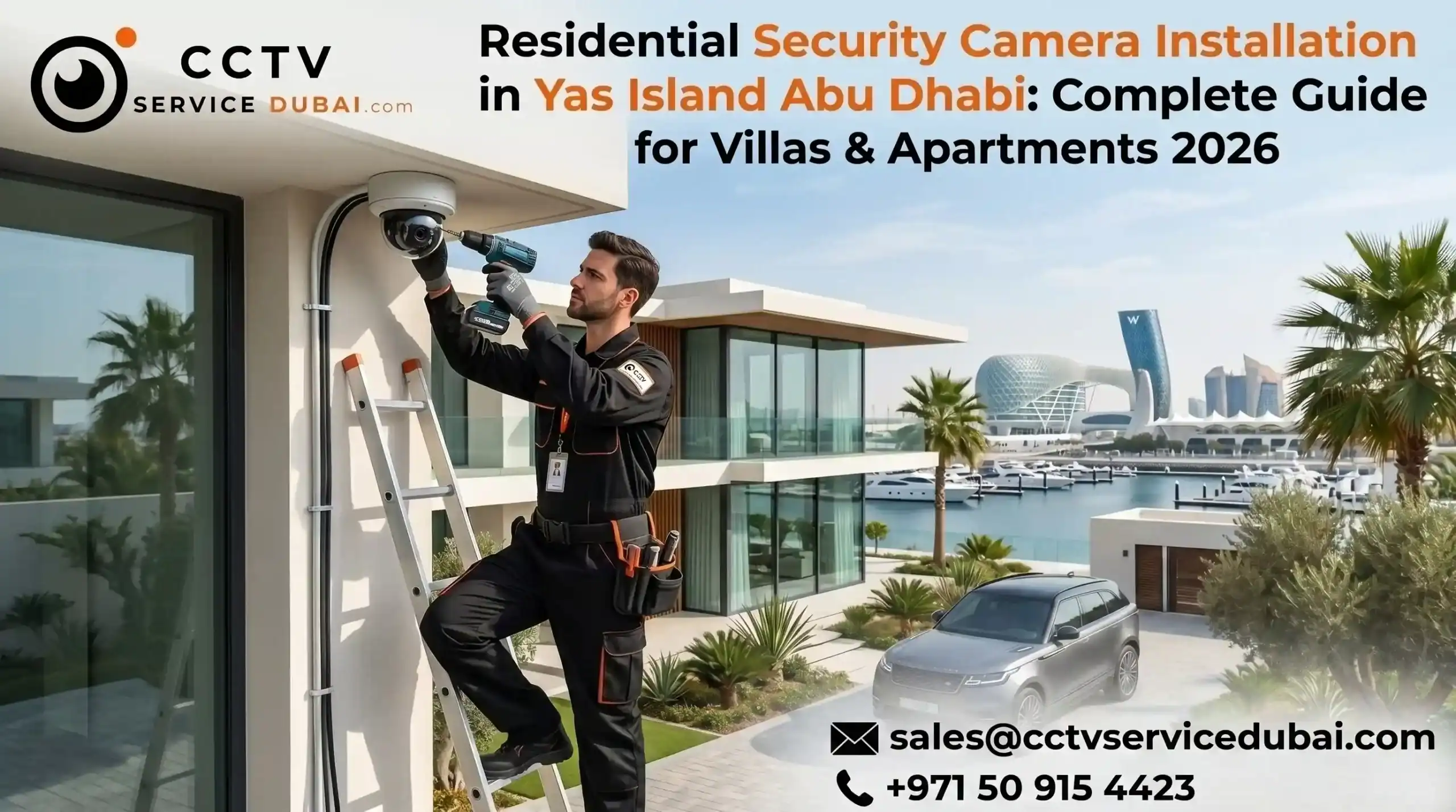 Residential Security Camera Installation in Yas Island Abu Dhabi - Featured Image