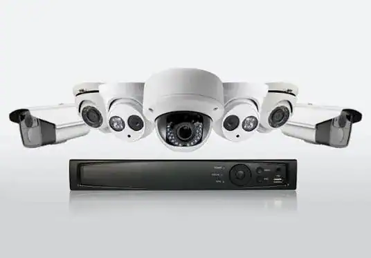 CCTV camera system with multiple security cameras and video recorder