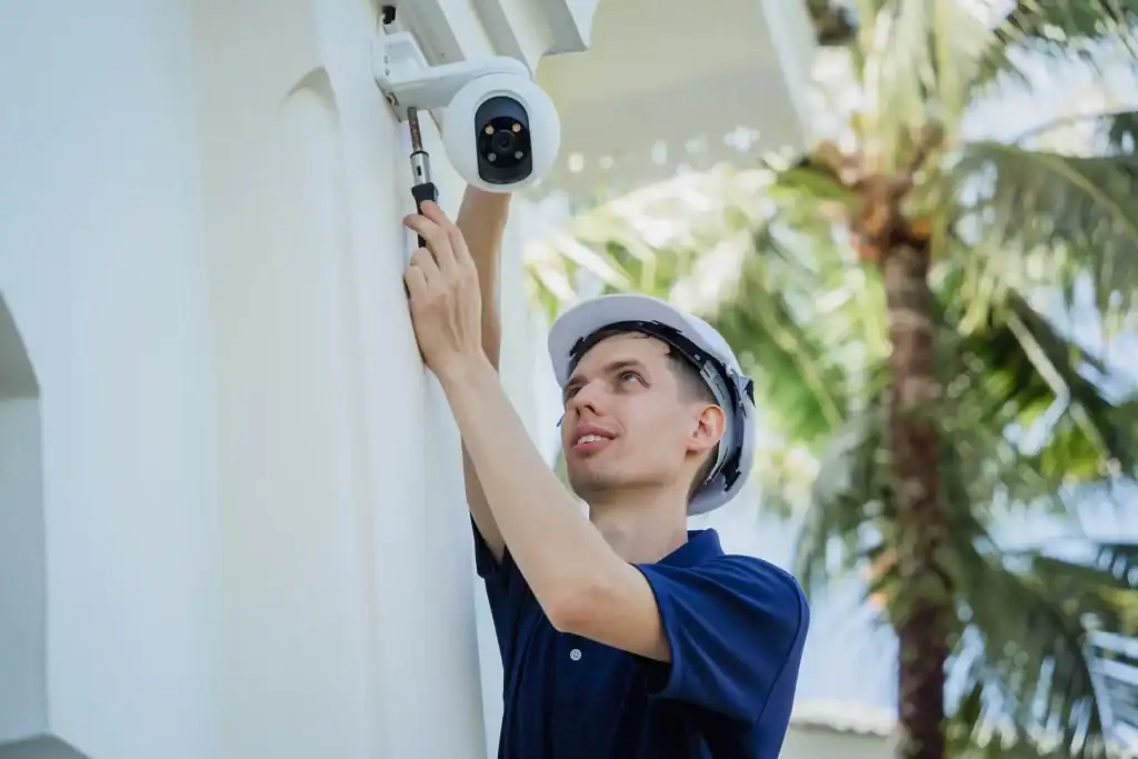 technician installing cctv